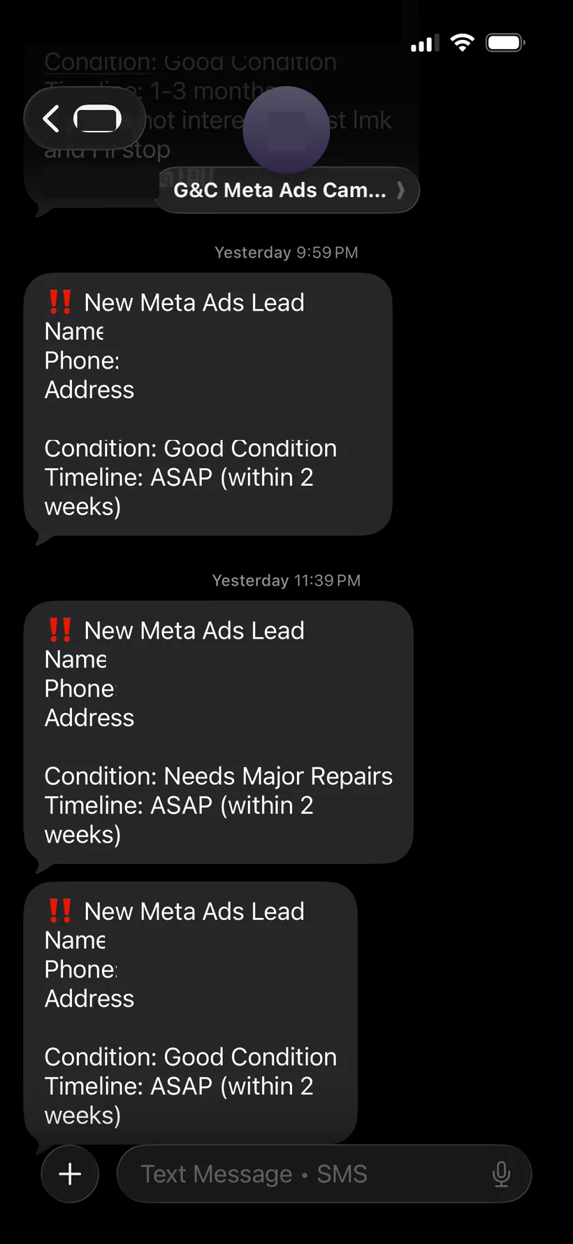 Three new Meta Ads leads in one evening — ASAP timelines, Oregon markets.