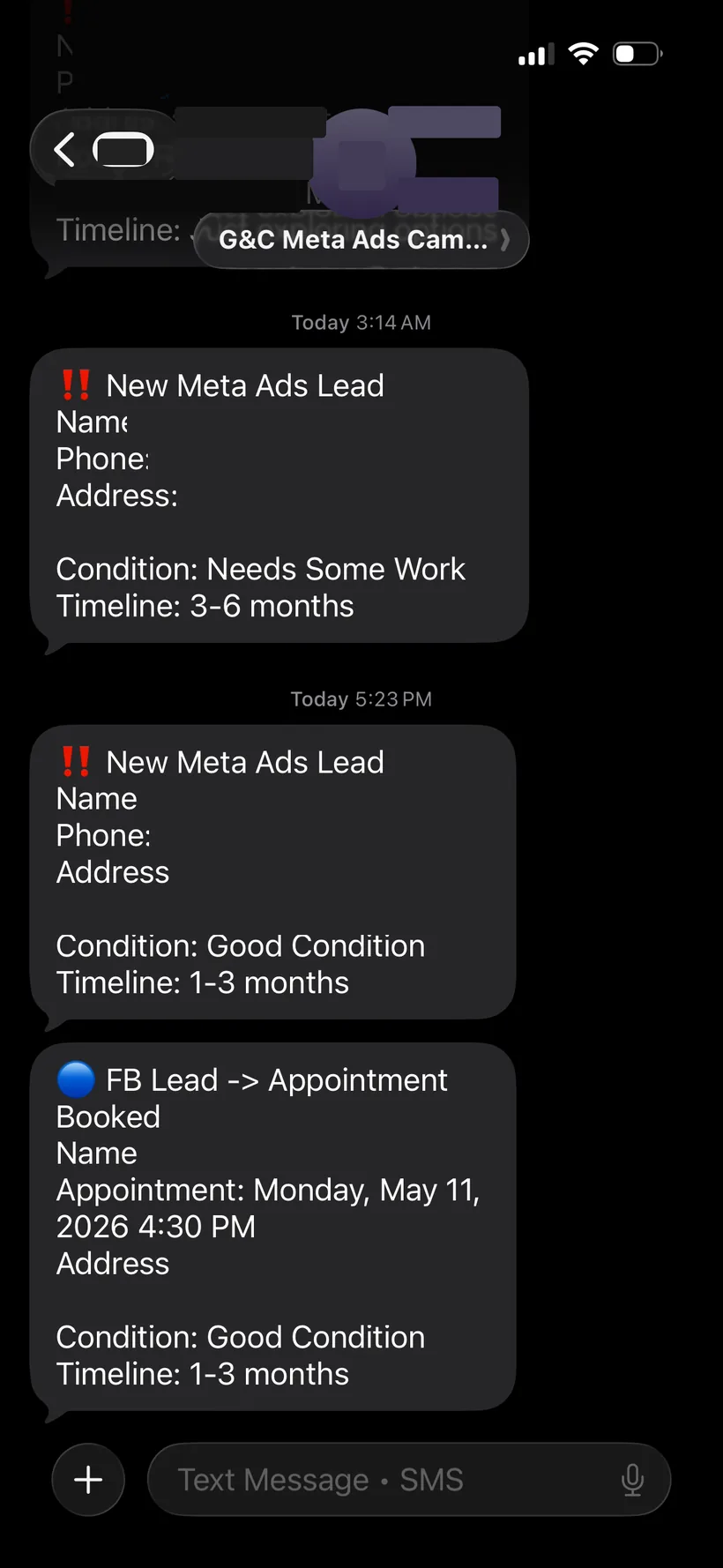 Meta Ads lead to booked seller appointment the same afternoon — Vancouver, WA.